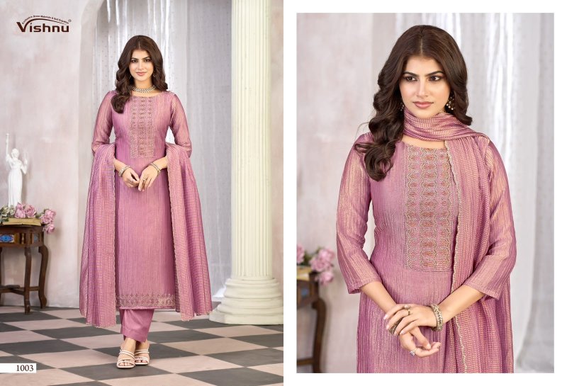 Surkhiyaah By Vishnu Salsa Embroidery Dress Material 